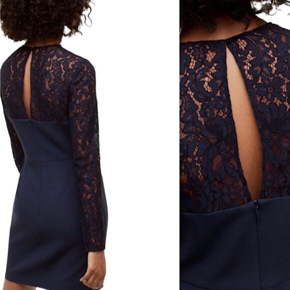 Babaton masaki classic black mini lace long sleeve dress size 8 NWT - Picture 9 of 10